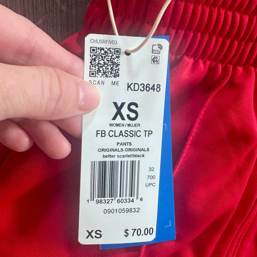 Adidas Originals Firebird Track Pants Classic Fit Red Black XS Better Scarlet - Picture 9 of 12
